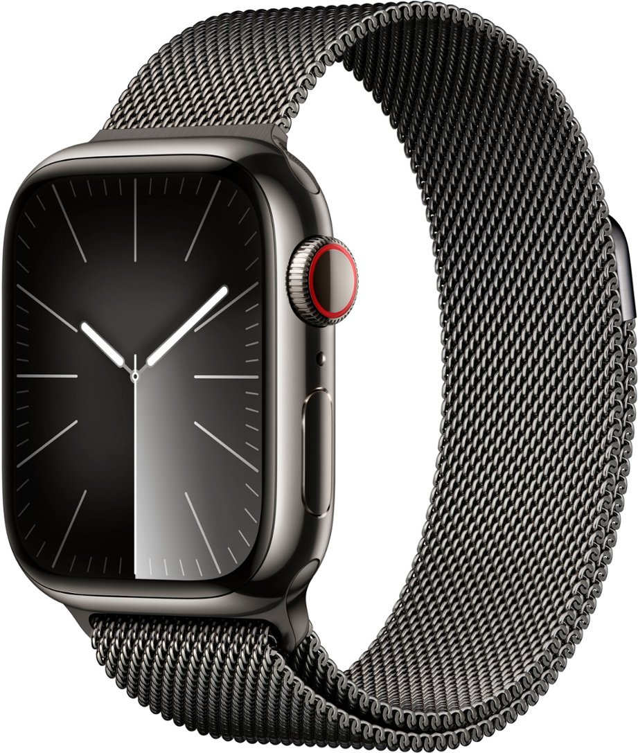 Смарт-годинник Apple Watch Series 9 GPS + Cellular 41mm Graphite S. Steel Case w. Graphite Milanese Loop (MRJ43)
