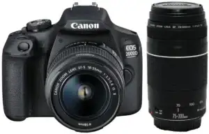 Дзеркальний фотоапарат Canon EOS 2000D kit (18-55 mm + 75-300 mm) black (2728C017)