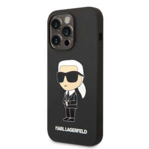 Karl Lagerfeld Liquid Silicone Ikonik NFT для iPhone 14 Pro Black