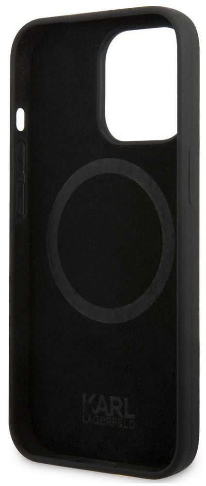 Karl Lagerfeld MagSafe Liquid Silicone Karl and Choupette для iPhone 14 Pro Max Black - Зображення 5