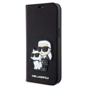 Karl Lagerfeld PU Saffiano Karl and Choupette NFT для iPhone 13 Black
