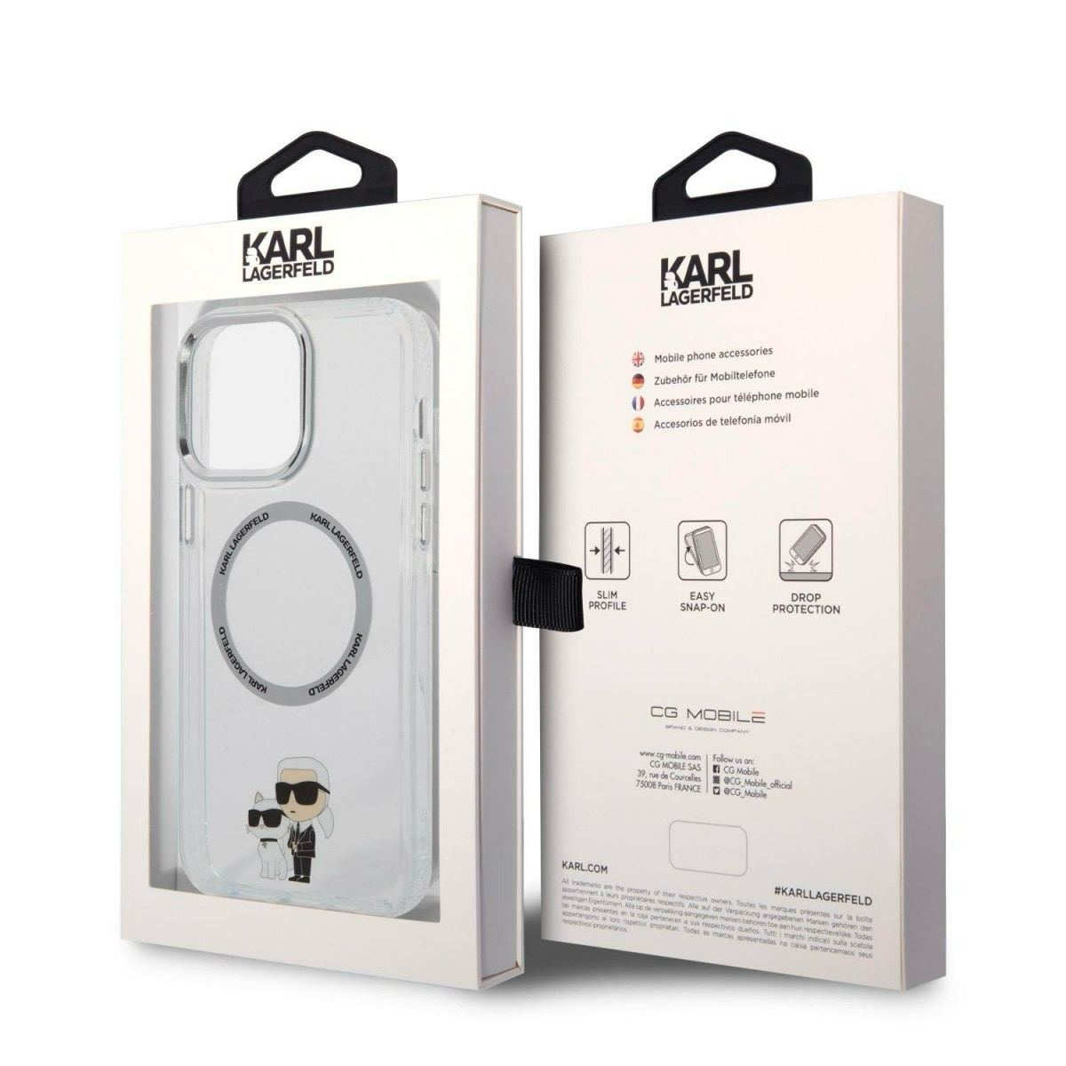 Karl Lagerfeld MagSafe Compatible Cover IML Karl and Choupette NFT для iPhone 13 Pro Max Прозорий - Зображення 6