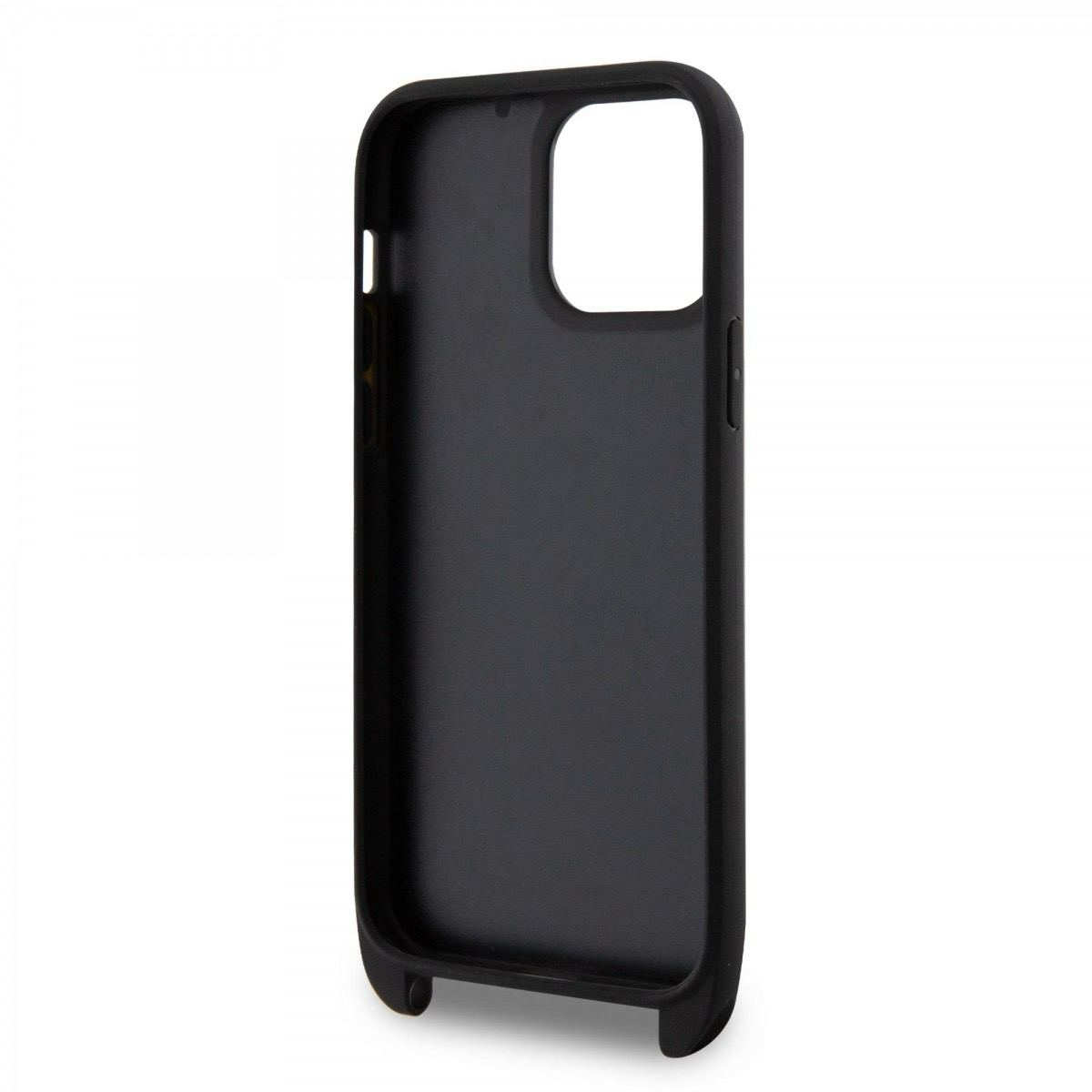 Karl Lagerfeld Saffiano Monogram Crossbody Choupette NFT Kryt pro iPhone 14 Pro Max Black - Зображення 7