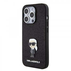 Karl Lagerfeld iPhone 15 Pro Fixed Glitter Metal Ikonik Black (57983116856)