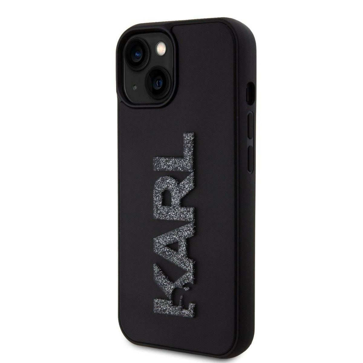 Karl Lagerfeld 3D Rubber Glitter Logo Karl для iPhone 15 Black (57983116796) - Зображення 2