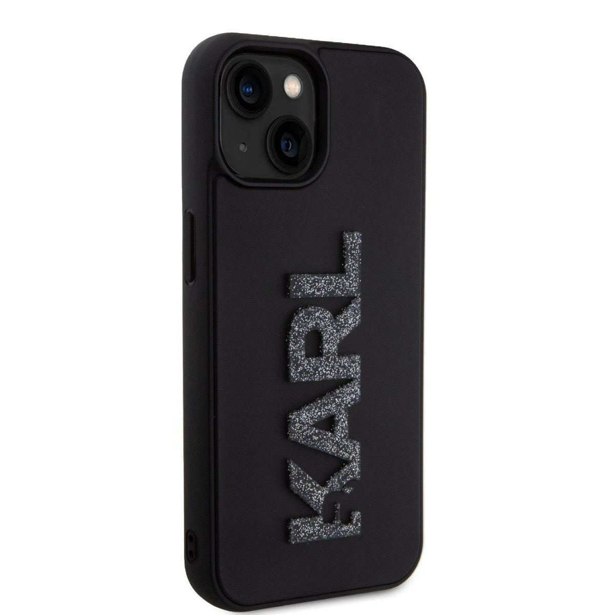 Karl Lagerfeld 3D Rubber Glitter Logo Karl для iPhone 15 Black (57983116796) - Зображення 4