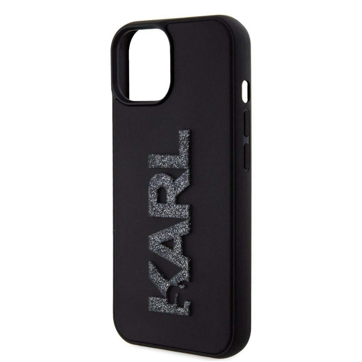 Karl Lagerfeld 3D Rubber Glitter Logo Karl для iPhone 15 Black (57983116796) - Зображення 5