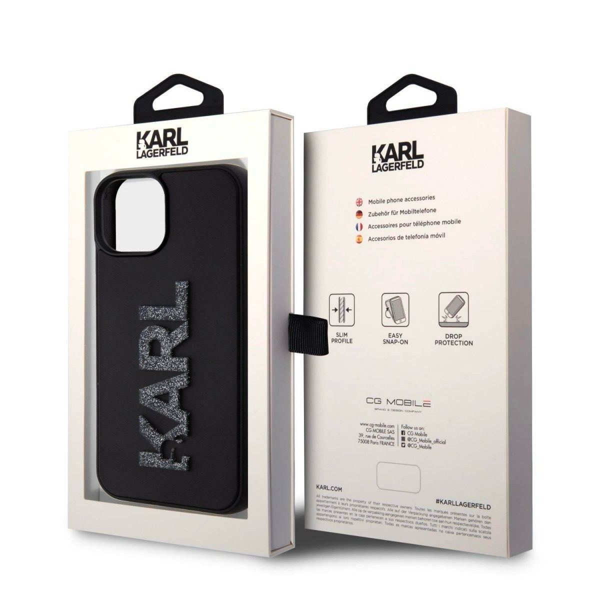 Karl Lagerfeld 3D Rubber Glitter Logo Karl для iPhone 15 Black (57983116796) - Зображення 7