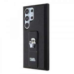 Karl Lagerfeld Saffiano Grip Stand Metal Logo Back Cover для Samsung Galaxy S24 Ultra Black (57983119534)