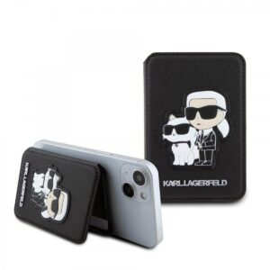 Karl Lagerfeld MagSafe Card Slot Stand Karl and Choupette Black (57983116724)
