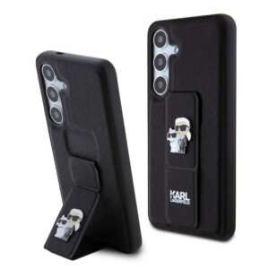Karl Lagerfeld Saffiano Grip Stand Metal Logo Back Cover для Samsung Galaxy S24 Black (57983119532)