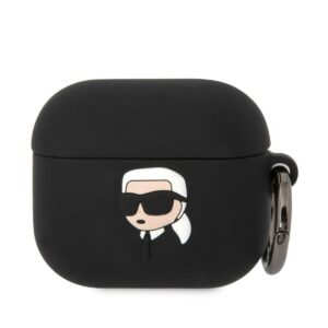 Силіконовий чохол Karl Lagerfeld 3D Logo NFT Karl Head для Airpods 3 Black (57983112330)