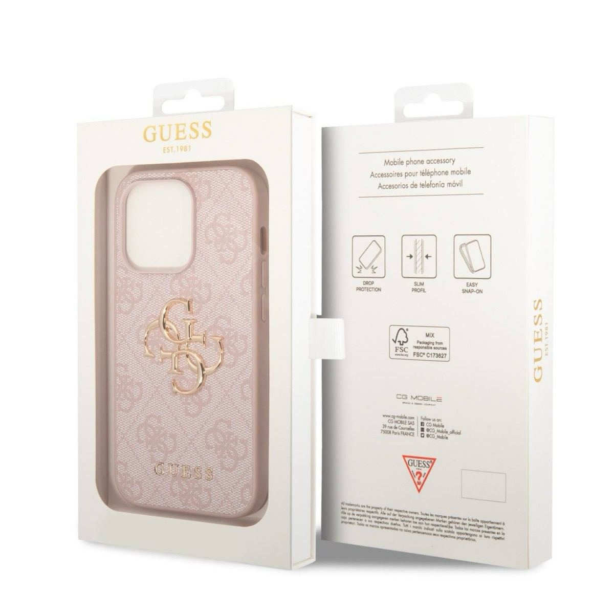Guess PU 4G Metal Logo для iPhone 15 Pro Max Pink (57983116460) - Зображення 7