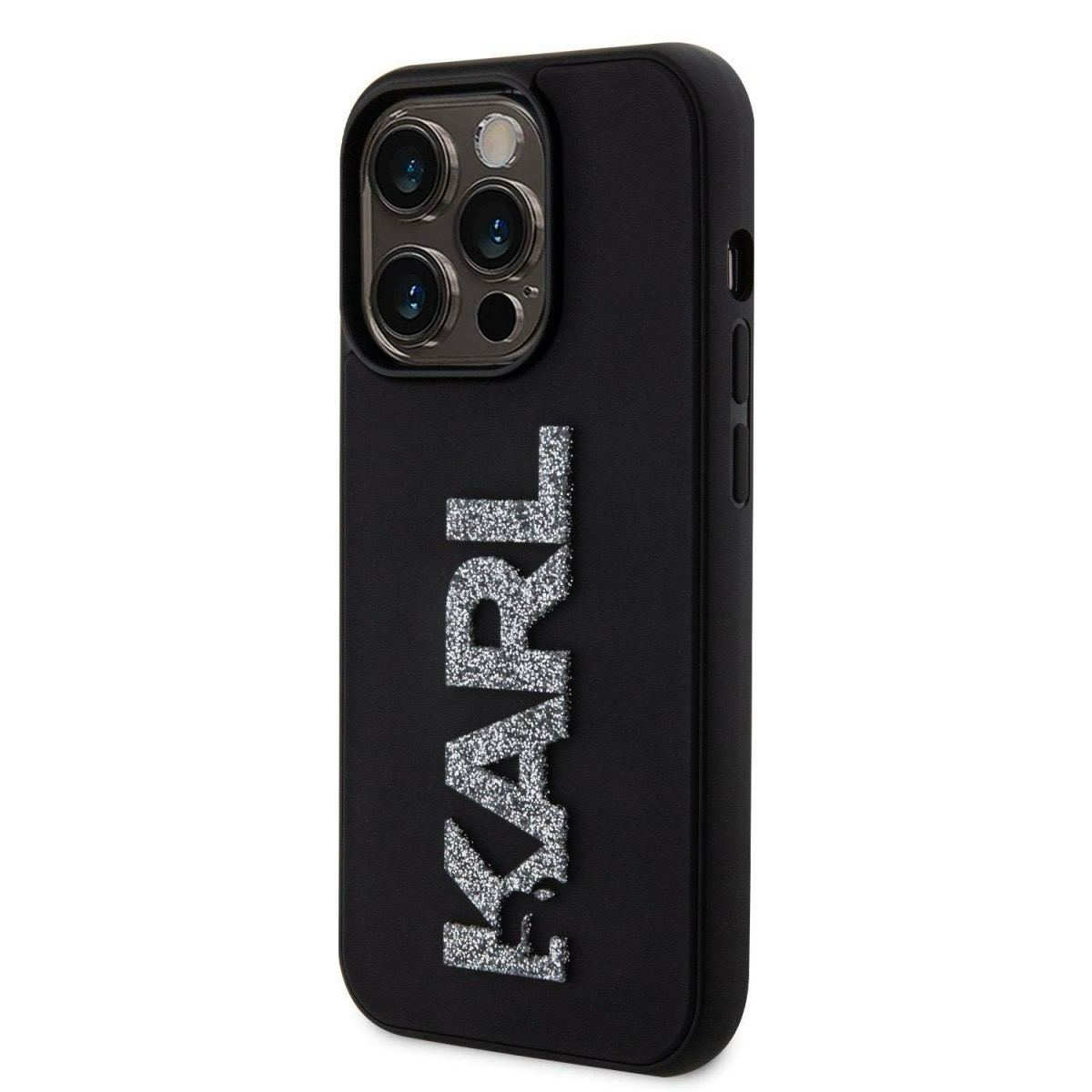 Karl Lagerfeld 3D Rubber Glitter Logo Karl для iPhone 15 Pro Max Black (57983116798) - Зображення 2