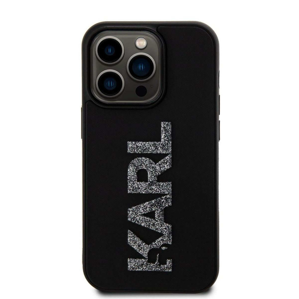 Karl Lagerfeld 3D Rubber Glitter Logo Karl для iPhone 15 Pro Max Black (57983116798) - Зображення 3
