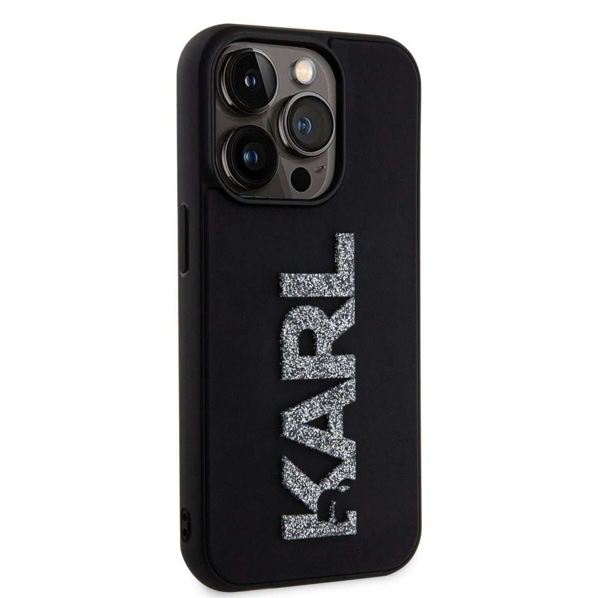 Karl Lagerfeld 3D Rubber Glitter Logo Karl для iPhone 15 Pro Max Black (57983116798) - Зображення 4