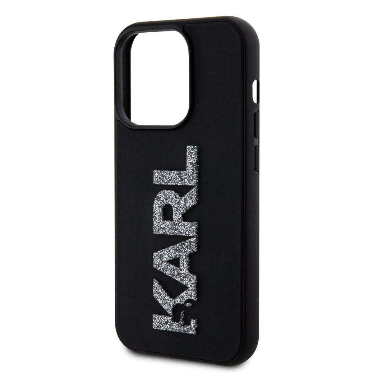 Karl Lagerfeld 3D Rubber Glitter Logo Karl для iPhone 15 Pro Max Black (57983116798) - Зображення 5