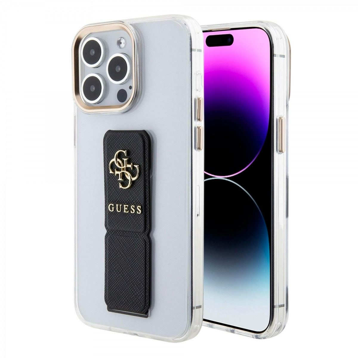 Чохол Guess PU Grip Stand 4G Metal Logo для iPhone 15 Pro Max Black (57983117152)