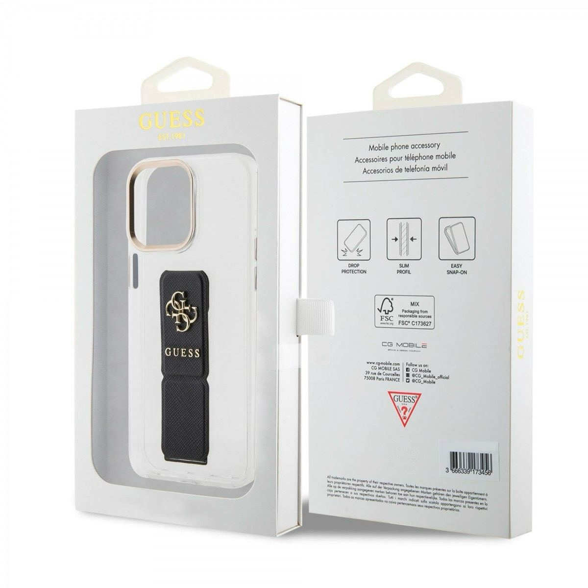 Чохол Guess PU Grip Stand 4G Metal Logo для iPhone 15 Pro Max Black (57983117152) - Зображення 8