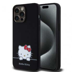Чохол Hello Kitty Liquid Silicone Daydreaming Logo для iPhone 15 Pro Max Black (57983116915)