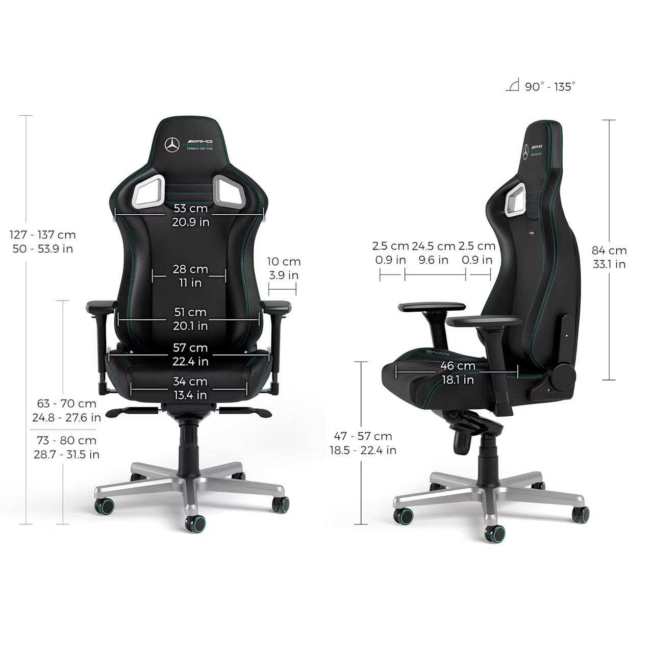 Ігрове крісло Noblechairs EPIC Mercedes-AMG Petronas Formula One Team Edition - Зображення 8