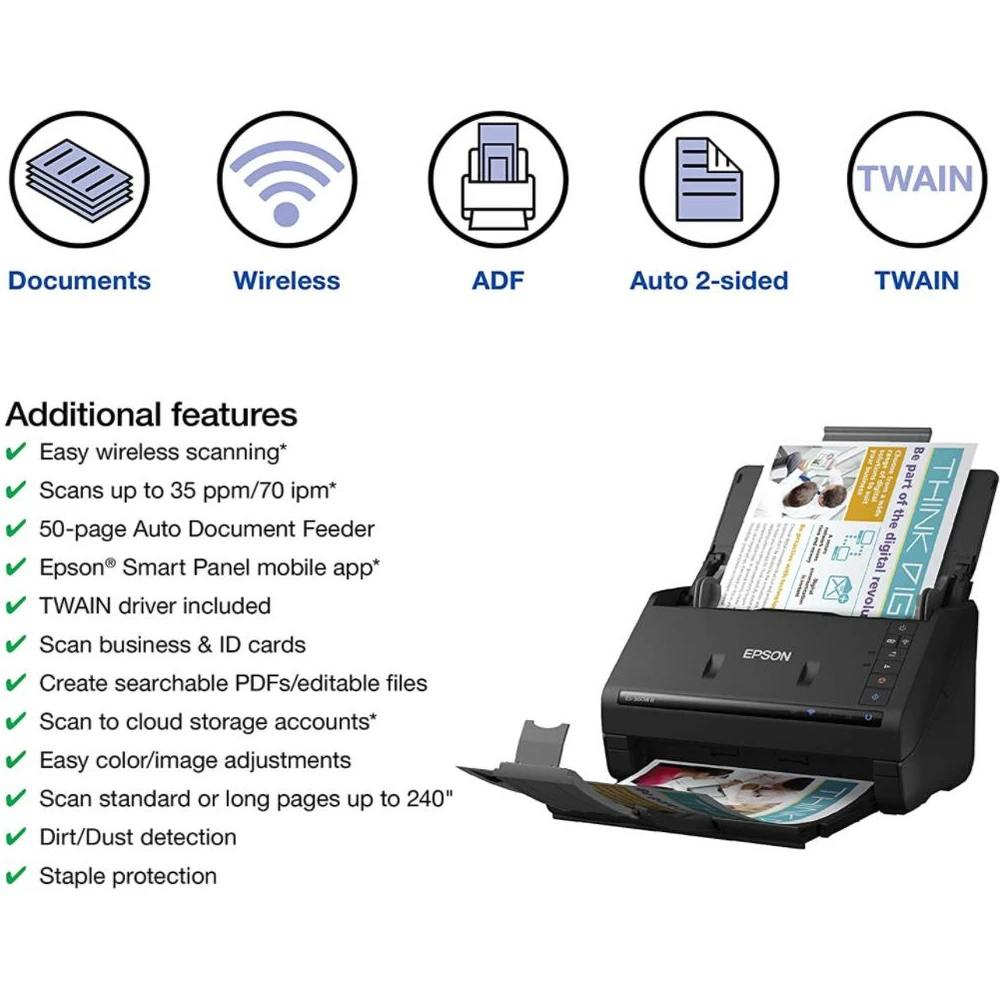 Протяжний сканер Epson WorkForce ES-500WII (B11B263401) - Зображення 3