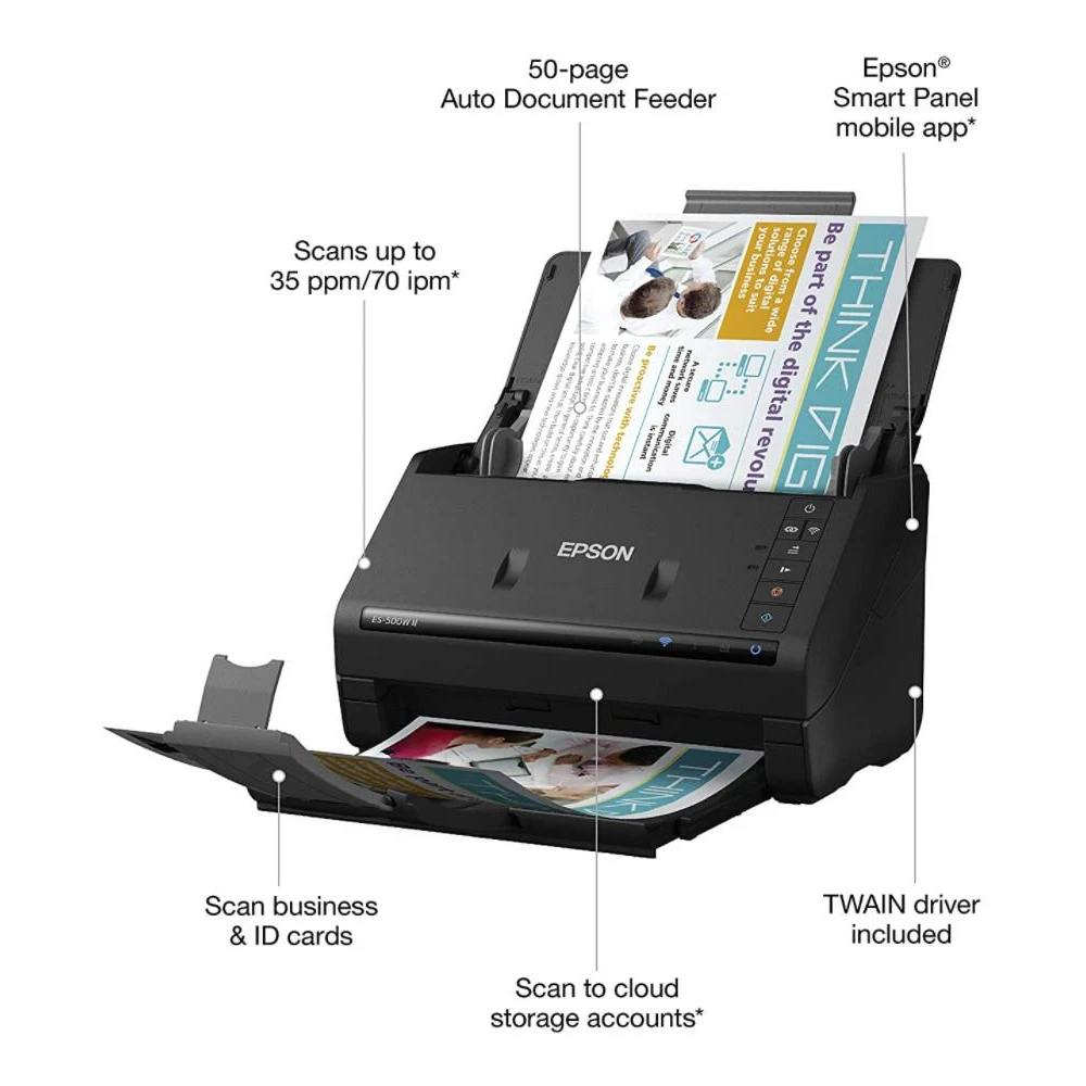 Протяжний сканер Epson WorkForce ES-500WII (B11B263401) - Зображення 2